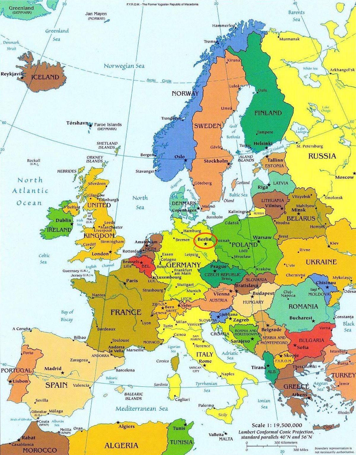 kaart van berlijn kaart europa