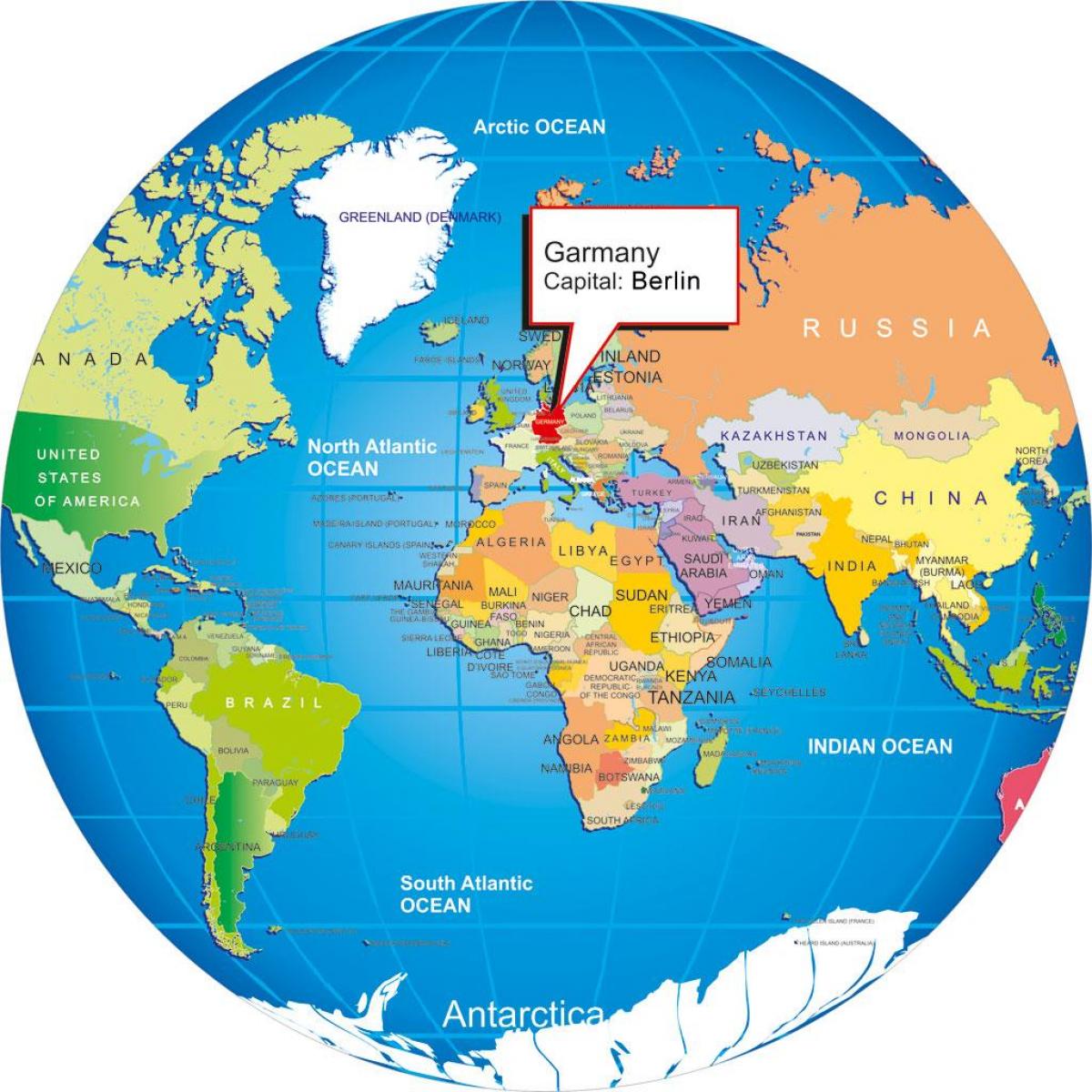 berlijn duitsland kaart van de wereld