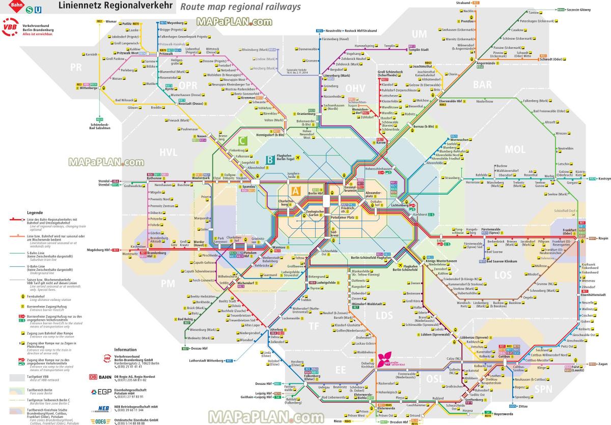 kaart van berlijn regionale trein 