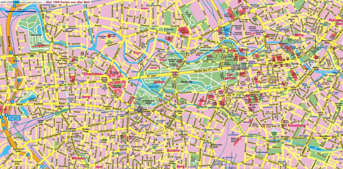 plattegrond van het centrum van berlijn