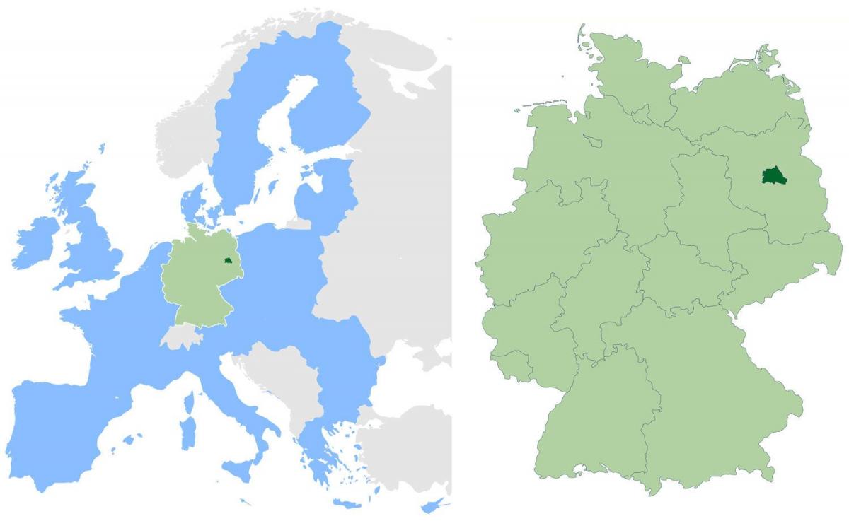 locatie in berlijn op de kaart van de wereld