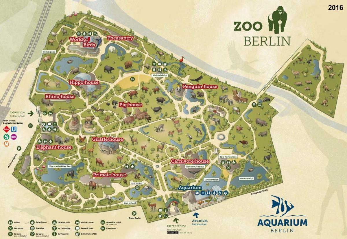 kaart van de dierentuin van berlijn