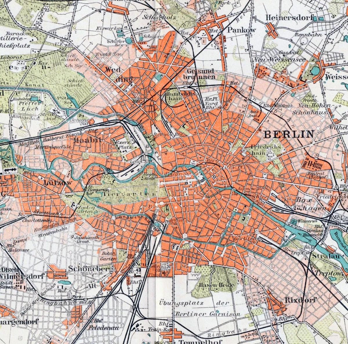 kaart van het oude berlijn