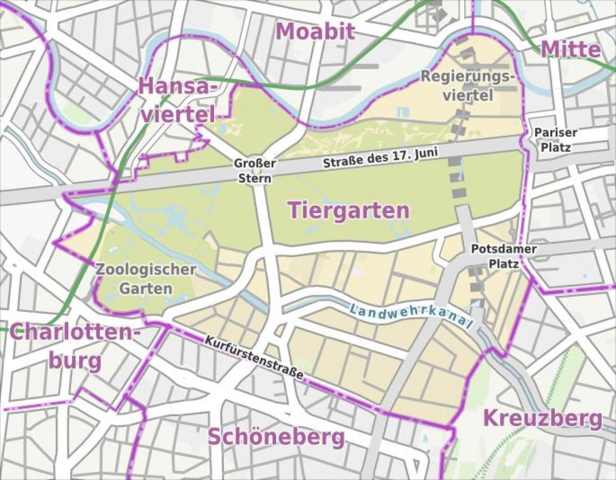 kaart van tiergarten berlin
