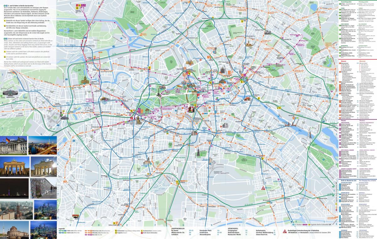 berlijn plattegrond van de stad met attracties