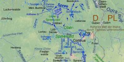 Kaart van berlijn rivieren
