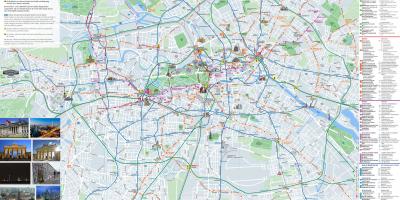 Berlijn plattegrond van de stad met attracties