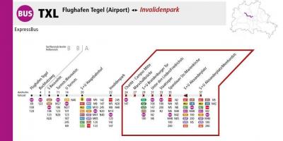Berlijn txl bus route kaart